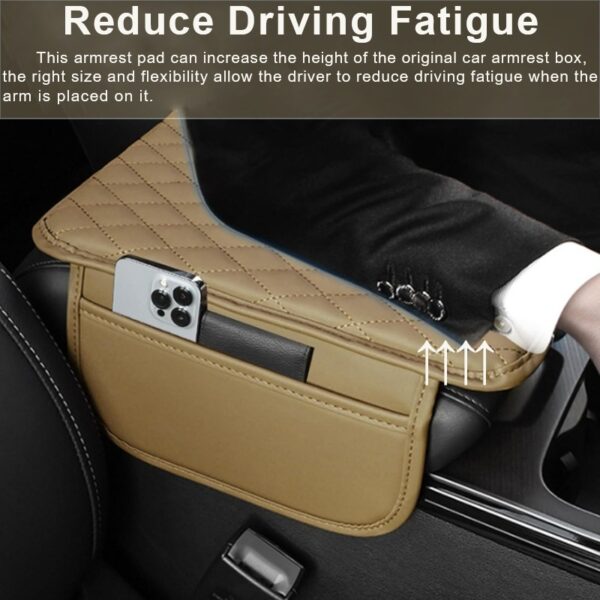 Car Armrest Box Reinforced Pad With Side Storage Bag - Image 6