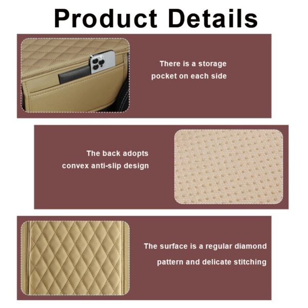 Car Armrest Box Reinforced Pad With Side Storage Bag - Image 2